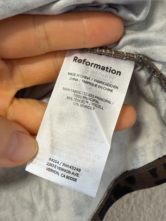 NWOT Reformation Molly Halter Top Leopard Print Ruched Tank M/L Coachella Summer - Picture 6 of 6